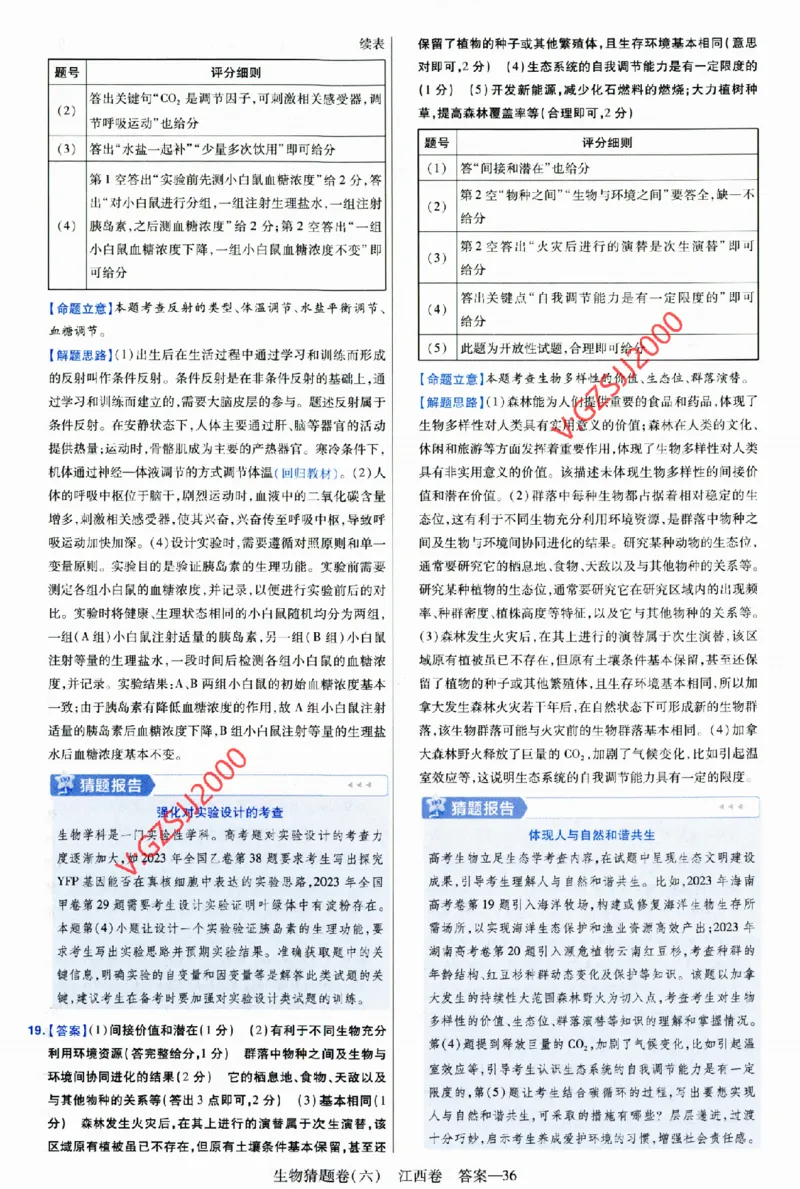 2024《金考卷&middot;高考测评卷》生物答案__2024高考押题卷_12024天星全系列_（新高考）2024《金K卷&middot;高考测评&middot;猜题卷》（语数英）各九套_2024《金考卷&middot;高考测评卷&middot;猜题卷》生物