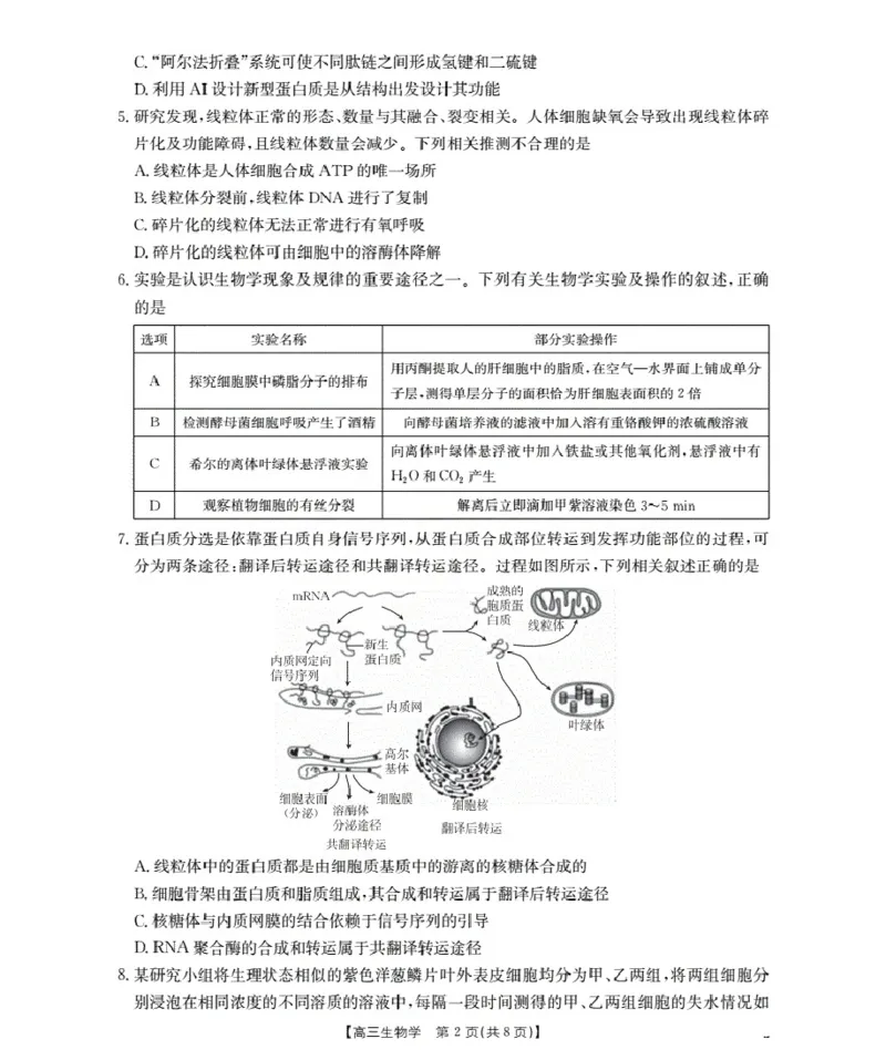 湖北省2026届高三上学期10月联考（26-23C）生物+答案_2025年10月_251022金太阳&middot;湖北省2026届高三上学期10月联考（26-23C）（全科）