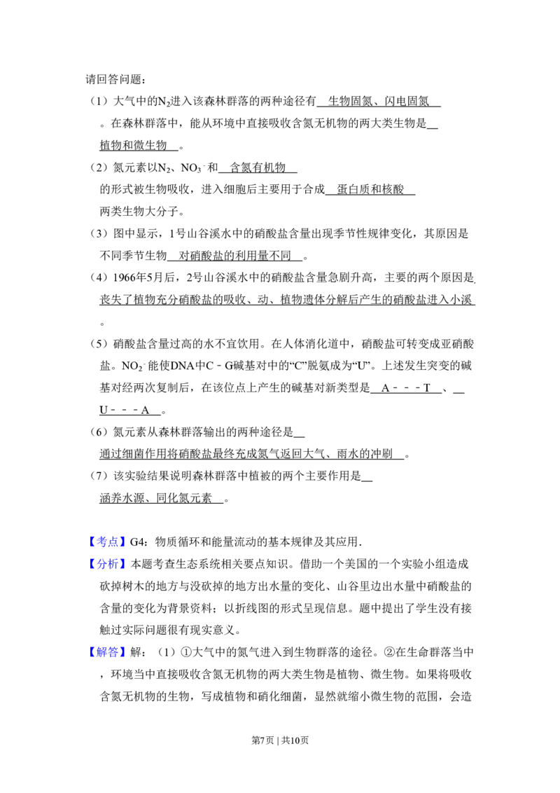 2009年高考生物试卷（北京）（解析卷）_生物历年高考真题_新&middot;PDF版2008-2025&middot;高考生物真题_生物（按省份分类）2008-2025_2008-2025&middot;（北京）生物高考真题