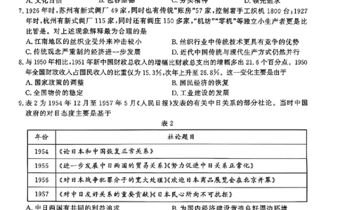 山东省济宁市2025年高考模拟考试历史_2025年5月_250525山东省济宁市2025年高考模拟考试（济宁三模）（全科）