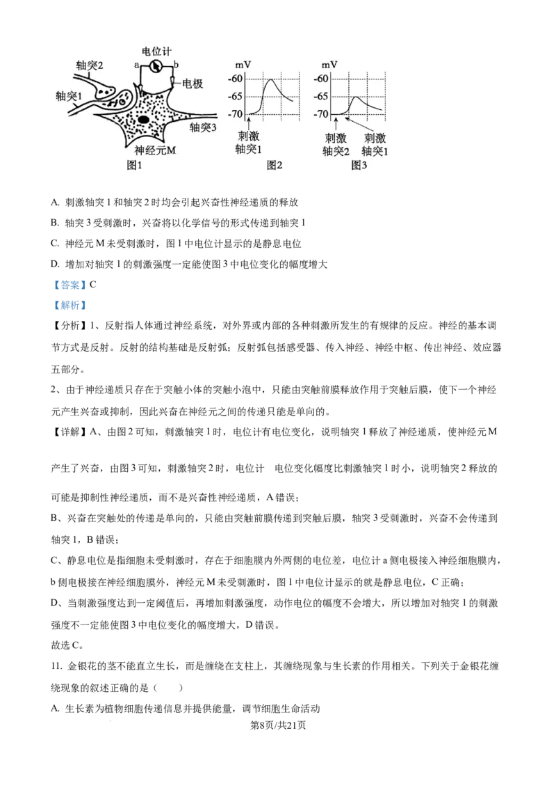 山西省太原市山西大学附属中学校2024-2025学年高三下学期3月月考生物答案_2025年3月_250331山西省太原市山西大学附属中学校2024-2025学年高三下学期3月月考