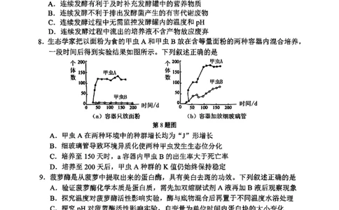 生物试卷_2025年4月_2504072024学年第二学期杭州市高三年级教学质量检测（杭州二模）_2025届浙江省杭州市高三二模教学质量检测生物