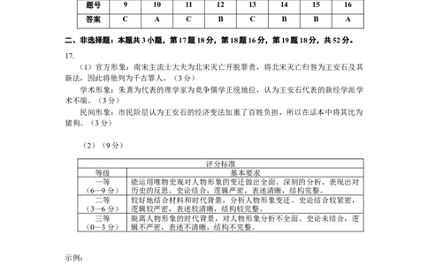 高三历史参考答案_2025年1月_250120湖南益阳市2024-2025学年高三上学期期末考试_历史