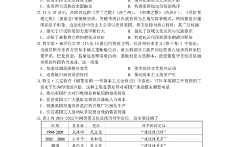 湖北省黄冈中学2025届高三第三次模拟考试历史_2025年5月_250527湖北省黄冈中学2025届高三第三次模拟考试（全科）