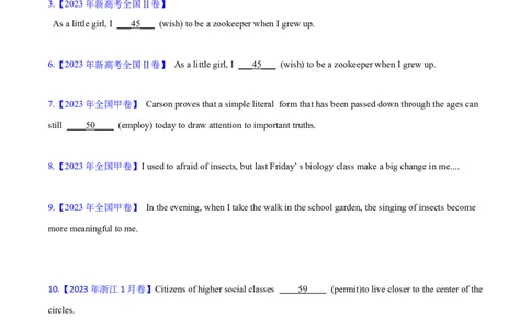 专题06动词的时态、语态和主谓一致(学生卷)--十年（2015-2024）高考真题英语分项汇编（全国通用）_近10年高考真题汇编（必刷）_十年（2014-2024）高考英语真题分类汇编（全国通用）