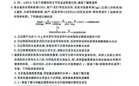 河南省2025届高三青桐鸣3月大联考生物试题+答案_2025年3月_250313河南省青桐鸣大联考2024-2025学年高三下学期3月月考