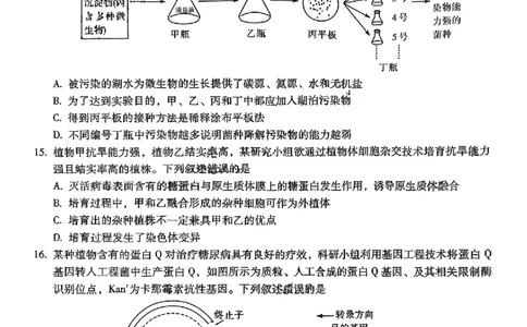 生物+昆一中2025届高三联考试卷及答案（九）_2025年5月_250511云南省昆明市第一中学2025届高三年级九次联考（全科）