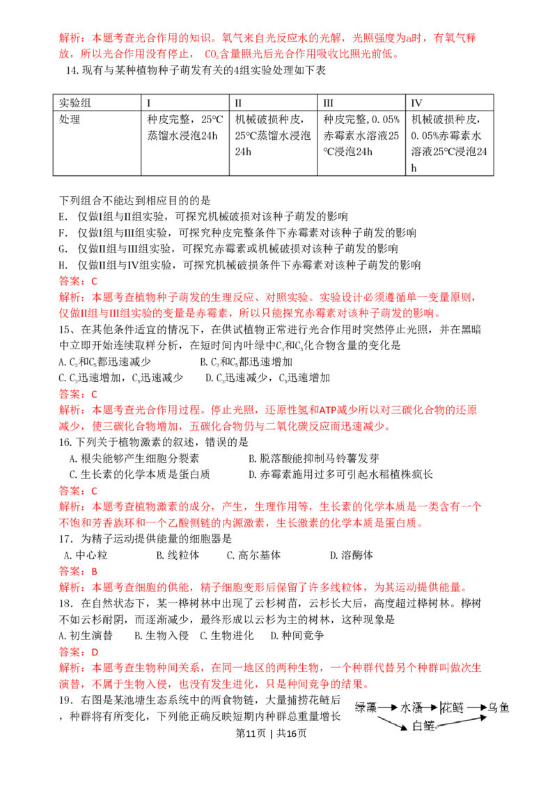 2009年高考生物试卷（海南）（解析卷）_生物历年高考真题_新&middot;PDF版2008-2025&middot;高考生物真题_生物（按试卷类型分类）2008-2025_自主命题卷&middot;生物（2008-2025）_海南自主命题&middot;生物（2008-2024）