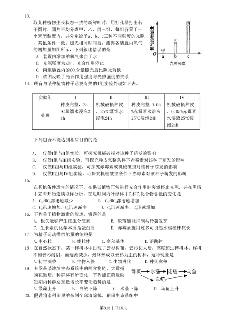 2009年高考生物试卷（海南）（解析卷）_生物历年高考真题_新&middot;PDF版2008-2025&middot;高考生物真题_生物（按试卷类型分类）2008-2025_自主命题卷&middot;生物（2008-2025）_海南自主命题&middot;生物（2008-2024）
