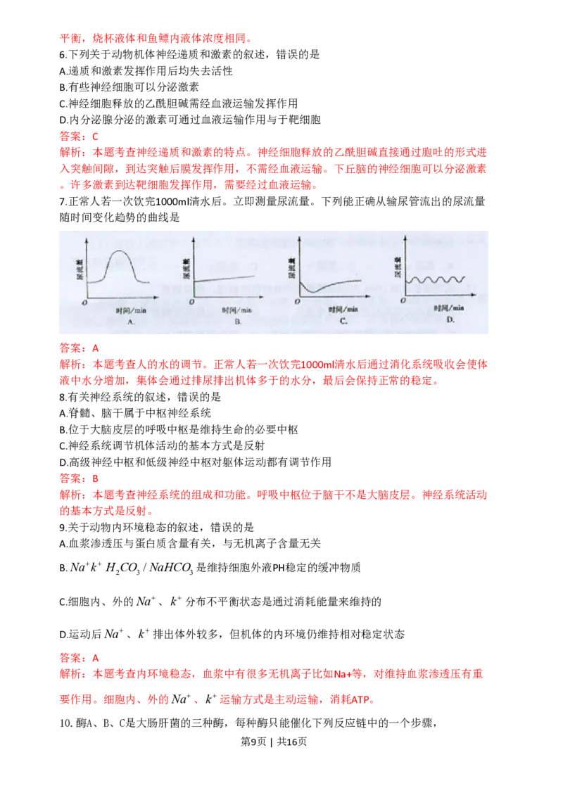 2009年高考生物试卷（海南）（解析卷）_生物历年高考真题_新&middot;PDF版2008-2025&middot;高考生物真题_生物（按试卷类型分类）2008-2025_自主命题卷&middot;生物（2008-2025）_海南自主命题&middot;生物（2008-2024）