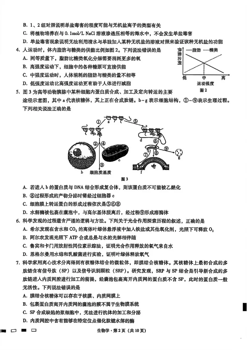 生物试卷-重庆市巴蜀中学2026届高三8月高考适应性月考（一）_2025年8月_250831重庆市巴蜀中学2026届高三8月适应性月考（一）（全科）