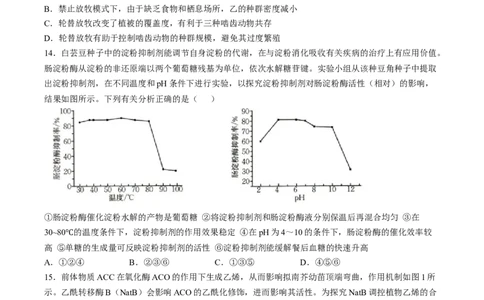 辽宁省抚顺市省重点高中六校2025届高三上学期期末考试生物Word版含解析_2025年1月_250113辽宁省抚顺市省重点高中六校2025届高三上学期期末考试