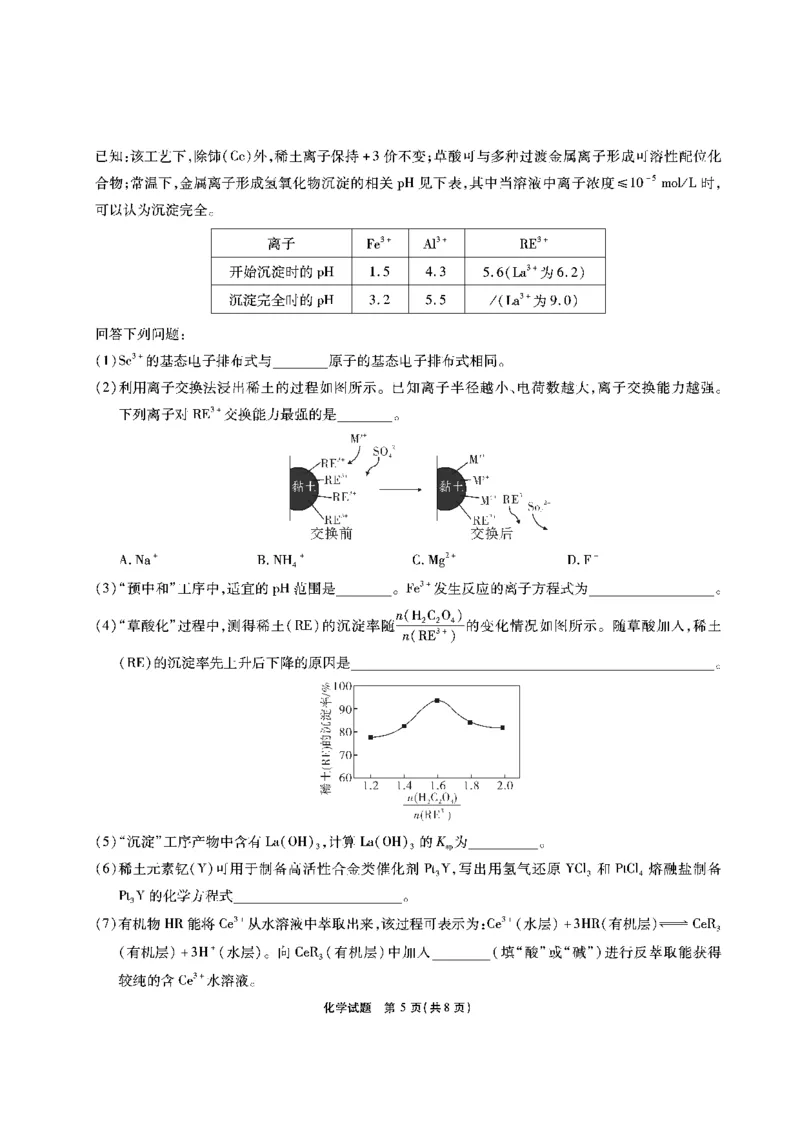 安徽六校高三-化学试题_2025年9月_250913安徽六校教育联盟会2026届高三年级入学素养测试（全科）_安徽六校-化学