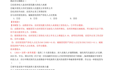 专题03经济发展与社会进步-2024年高考真题和模拟题政治分类汇编（教师卷）_近10年高考真题汇编（必刷）_十年（2014-2024）高考政治真题分项汇编（全国通用）