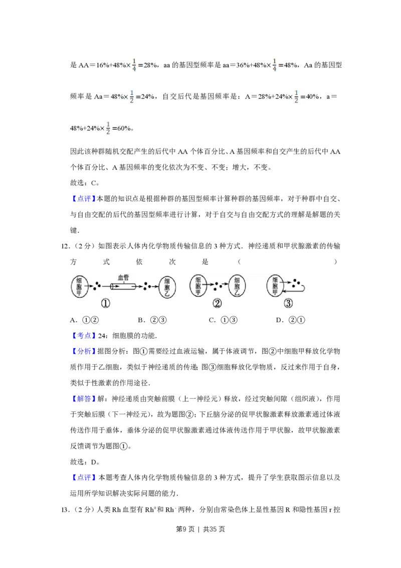 2008年高考生物试卷（江苏）（解析卷）_生物历年高考真题_新&middot;PDF版2008-2025&middot;高考生物真题_生物（按年份分类）2008-2025_2008&middot;高考生物真题