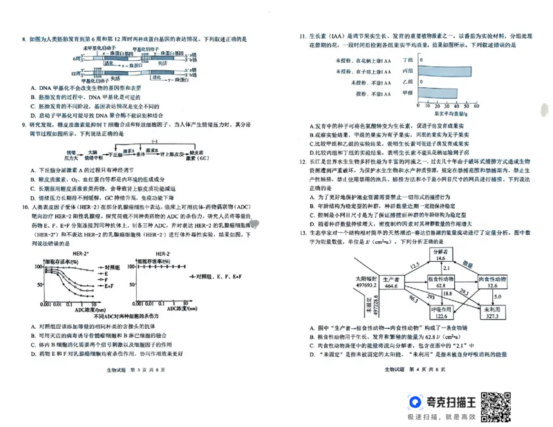四川省广安市高2022级第二次诊断性考试生物_2025年3月_250329四川省广安市高2022级第二次诊断性考试（四川六市二诊）（全科）