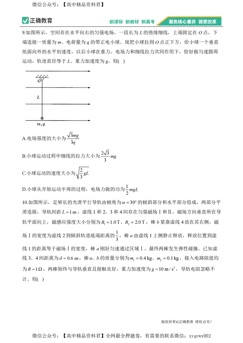 2024届明日之星高考物理精英模拟卷广东版_2024高考押题卷_72024正确教育全系列_2024明日之星全系列_（新高考）2024《明日之星&middot;高考精英模拟卷》（九科全）各一套