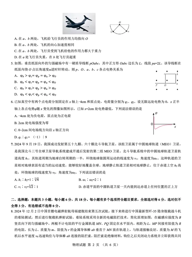 西北名校教研联盟2025届高三下学期2月联考物理试卷（含解析）_2025年2月_250226西北名校教研联盟2025届高三下学期2月联考（全科）