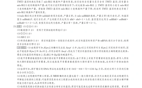 甘肃省2025届高三下学期高考模拟卷生物答案_2025年2月_250217甘肃省2025届高三下学期高考模拟卷（全科）_甘肃省2025届高三下学期高考模拟卷生物