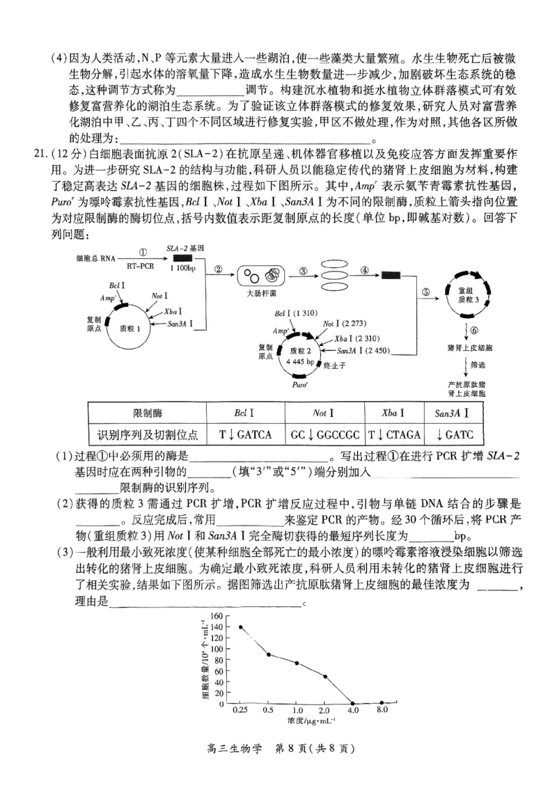 江西省上进联考2025届高三年级5月联合测评生物_2025年5月_250511江西省稳派上进联考2025届高三年级5月联合测评（全科）