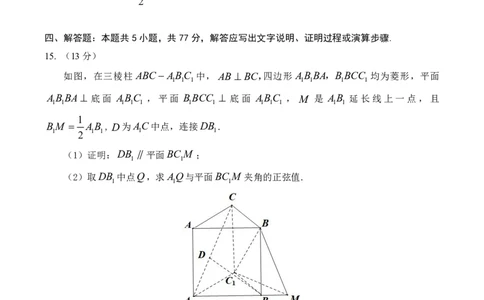 湖北省云学名校联盟2025届高三年级2月联考数学_2025年2月_250219湖北省云学名校联盟2025届高三年级2月联考（全科）_湖北省云学名校联盟2025届高三年级2月联考数学