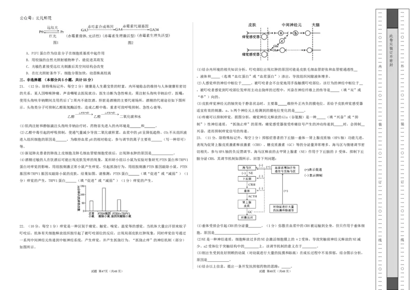 高二生物期中模拟卷03测试范围：人教版2019选必1全册（考试版A3）（新高考通用）(1)_1多考区联考_1014高二期中模拟卷（新高考通用）黄金卷：2024-2025学年高二上学期期中模拟考试