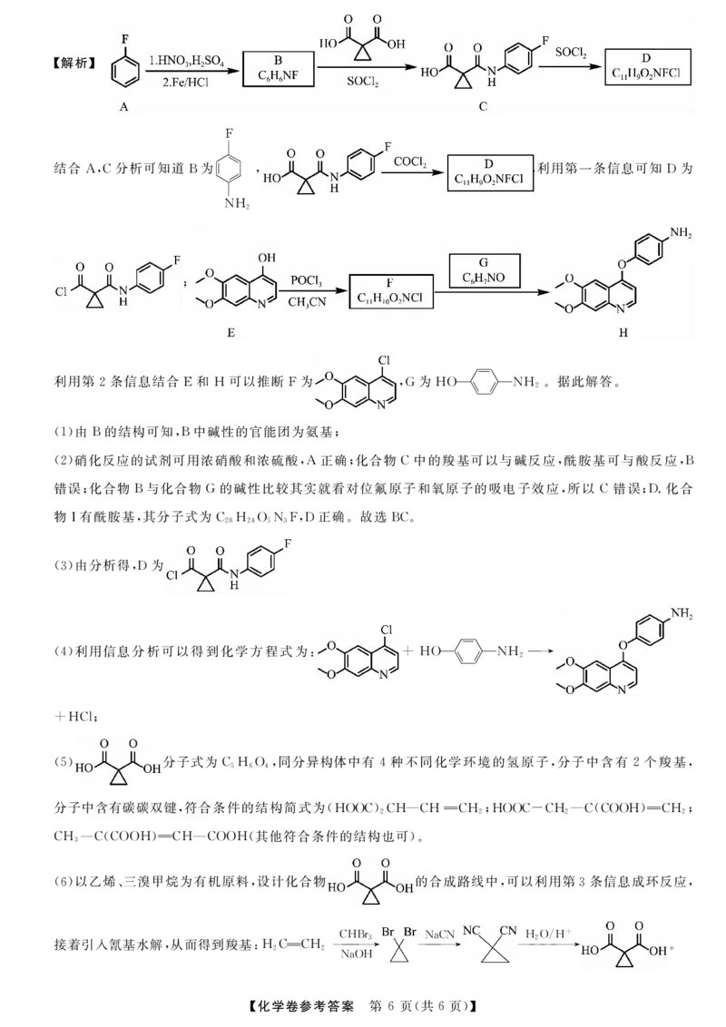 浙江省强基联盟2025届高三下学期5月联考化学试卷（含答案）_2025年5月_250510浙江省强基联盟2025届高三下学期5月联考（全科）