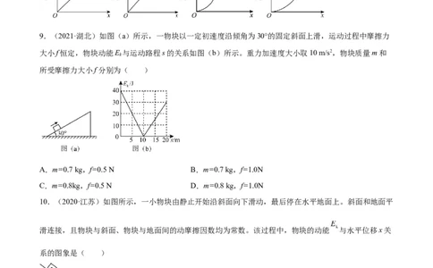专题25功能关系的图像（学生卷）-十年（2014-2023）高考物理真题分项汇编（全国通用）_近10年高考真题汇编（必刷）_十年（2014-2024）高考物理真题分项汇编（全国通用）