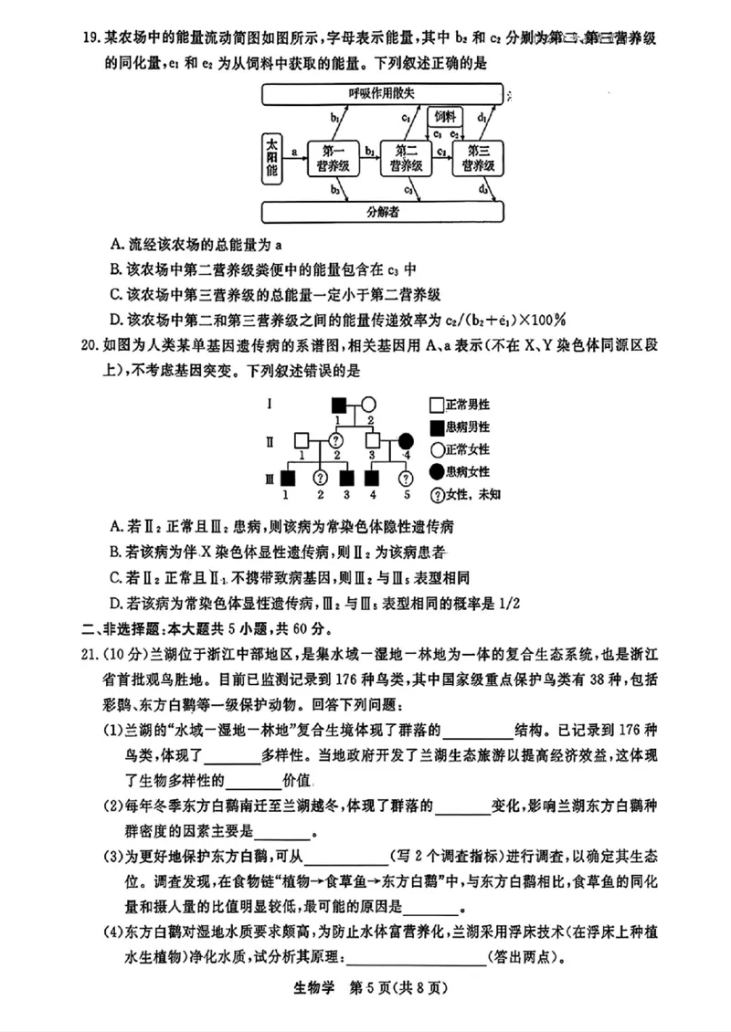 生物试题｜26届强基联盟国庆返校考_2025年10月_251012浙江省强基联盟2025-2026学年高三上学期10月联考（全科）_浙江省强基联盟2025-2026学年高三上学期10月联考生物试题（含答案）
