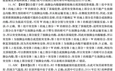 湖南省2025届普通高中名校联考信息卷（模拟一）生物答案_2025年3月_250331湖南省2025届普通高中名校联考信息卷（模拟一）（全科）