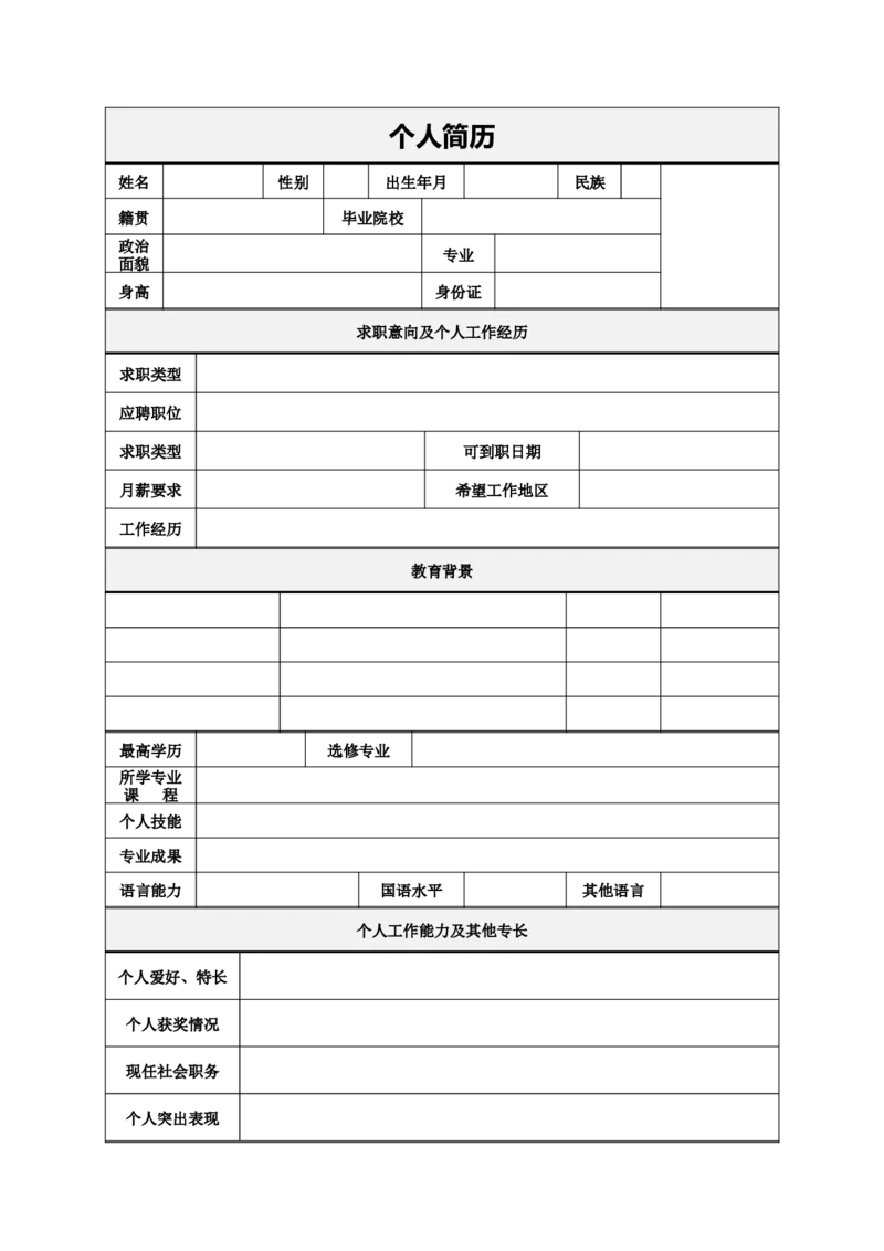 1(15)_10000+PPT模板大礼包_大学生个人简历PPT模板_表格简历模板