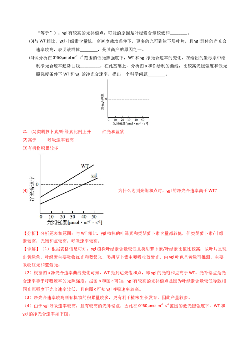 专题03细胞呼吸与光合作用（解析卷）_近10年高考真题汇编（必刷）_十年（2014-2024）高考生物真题分项汇编（全国通用）_2023年高考真题和模拟题生物分项汇编（全国通用）