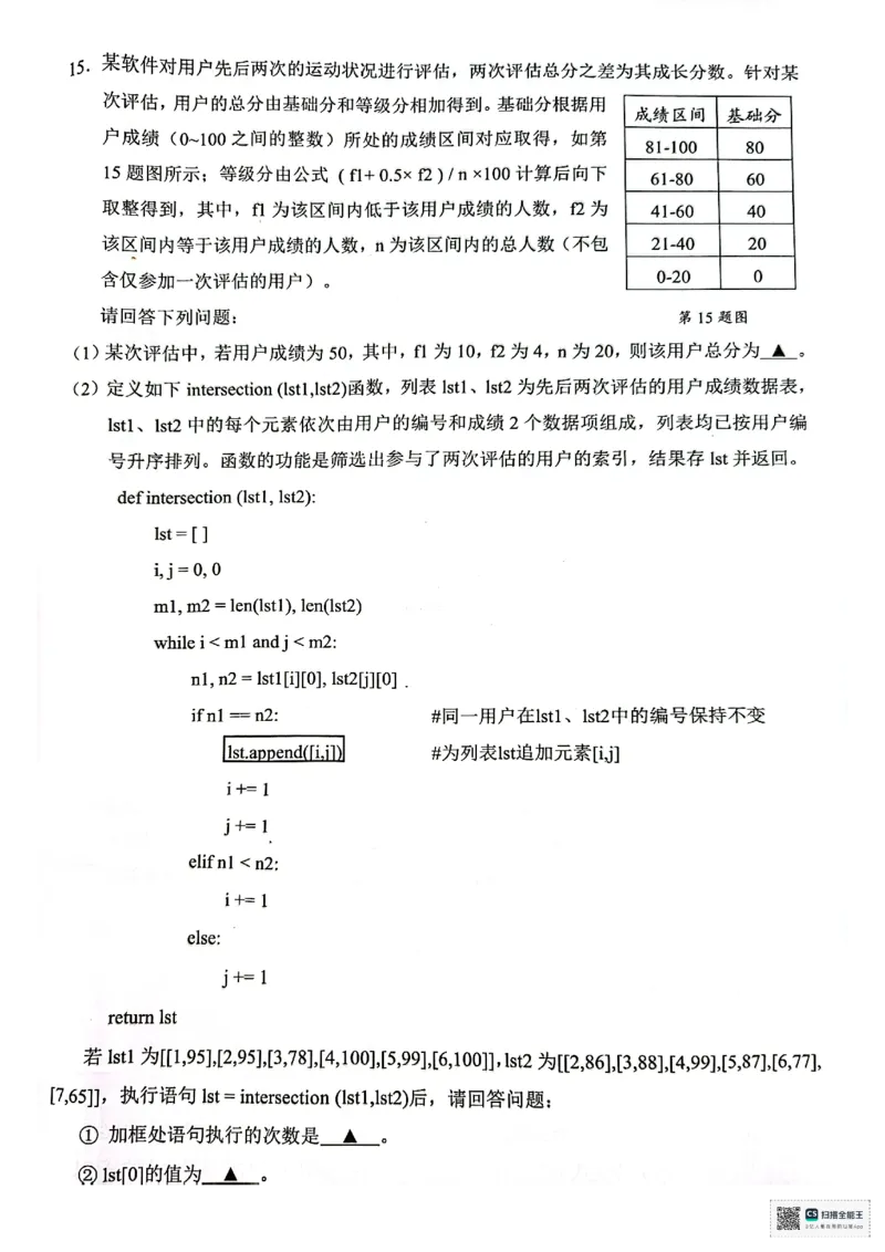 浙江省绍兴市2025届高三下学期4月二模试题技术试卷+答案_2025年4月_250411浙江省绍兴市2025届高三下学期4月二模（全科）