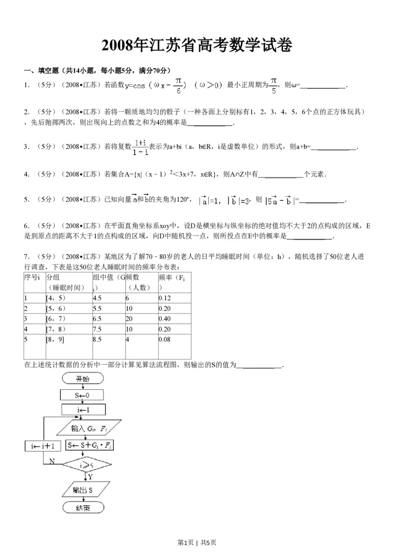 2008年高考数学试卷（江苏）（空白卷）_数学历年高考真题_新&middot;PDF版2008-2025&middot;高考数学真题_数学（按省份分类）2008-2025_2008-2025&middot;（江苏）数学高考真题