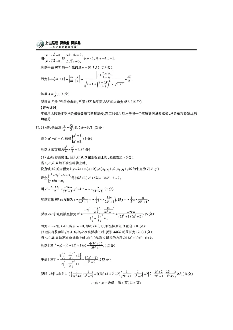 广东省领航高中联盟2025届高三下学期开学考数学+答案_2025年2月_250212广东省领航高中联盟2025届高三下学期2月开学考(1)