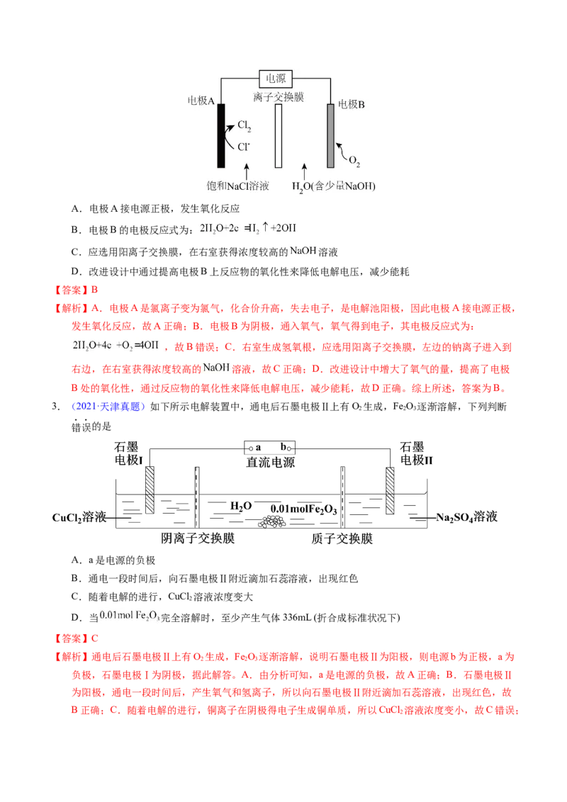 专题50多池与膜在电化学中应用（解析卷）_近10年高考真题汇编（必刷）_十年（2014-2024）高考化学真题分项汇编（全国通用）_十年（2014-2023）高考化学真题分项汇编（全国通用）