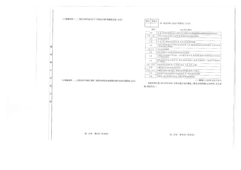 山西太原2024-2025学年高三期末学业诊断历史_2025年1月_250121山西太原2024-2025学年高三期末学业诊断（全科）