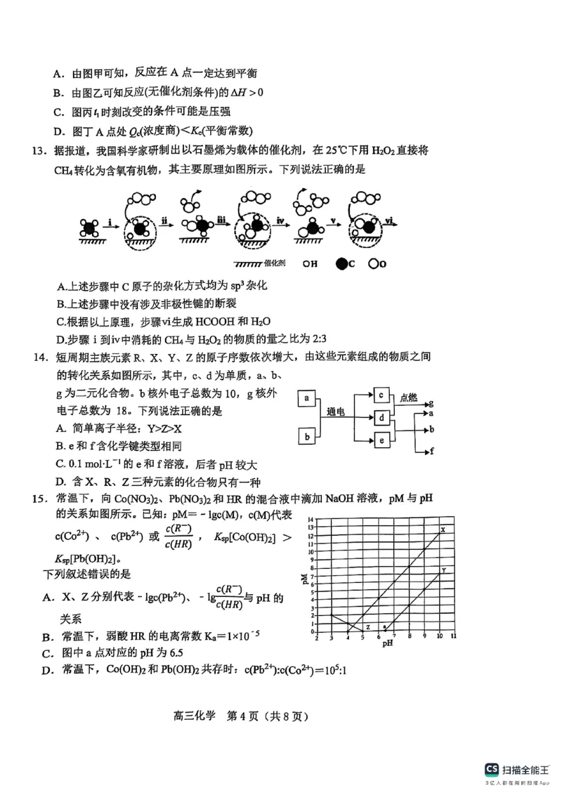 楂樹笁鍖栧鍗峰崱_2025年1月_250124辽宁省葫芦岛市2024-2025学年高三上学期期末试题（全科）_辽宁省葫芦岛市2024-2025学年高三上学期期末考试化学试题