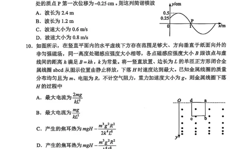 四川省（蓉城名校联盟）新高考2022级高三适应性考试物理_2025年5月_250516四川省（蓉城名校联盟）新高考2022级高三适应性考试（全科）