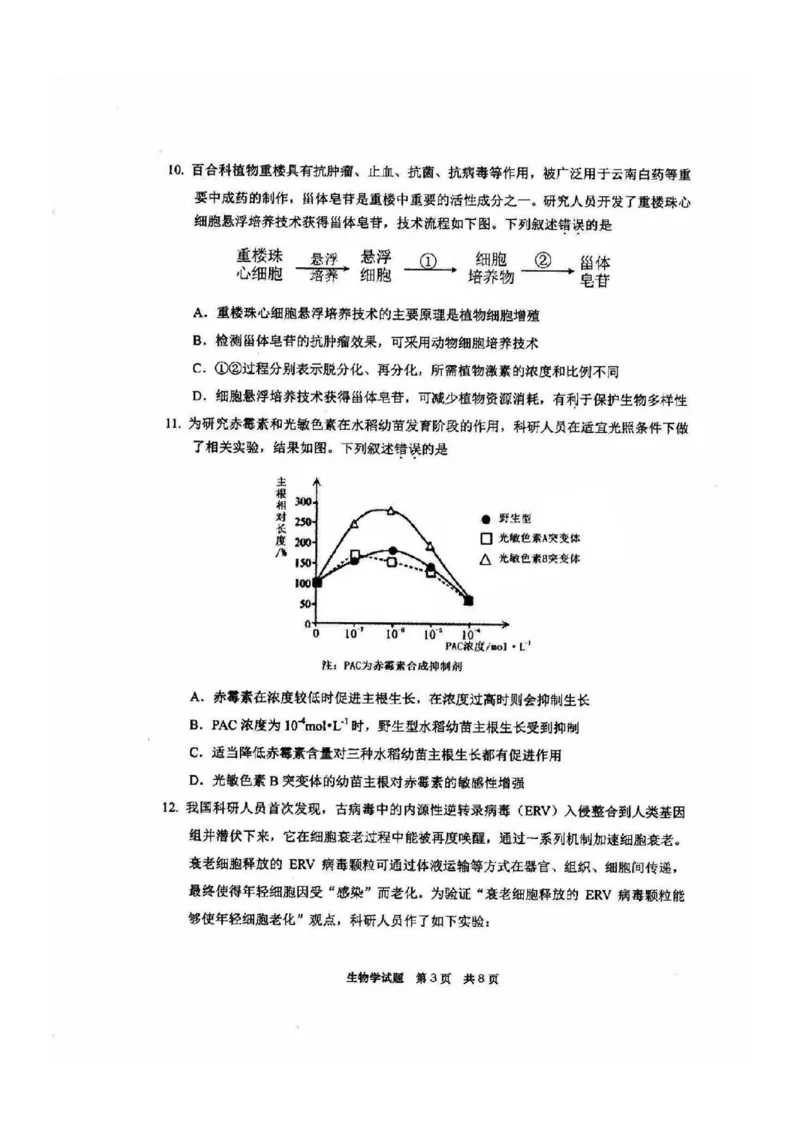 福建省宁德市2025届普通高中毕业班五月份质量检测生物_2025年5月_250515福建省宁德市2025届普通高中毕业班五月份质量检测（宁德四检）（全科）