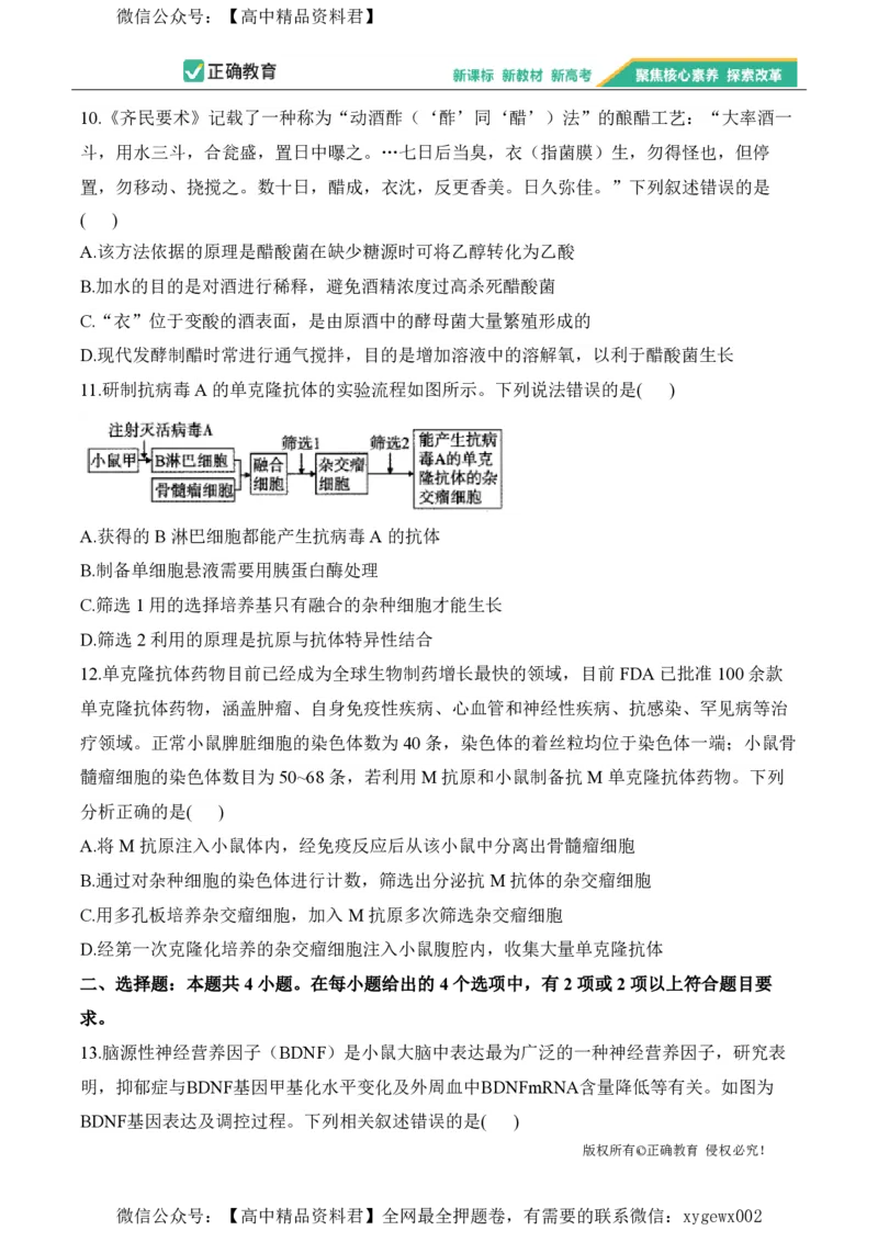 2024届明日之星高考生物精英模拟卷江西版_2024高考押题卷_72024正确教育全系列_2024明日之星全系列_（新高考）2024《明日之星&middot;高考精英模拟卷》（九科全）各一套