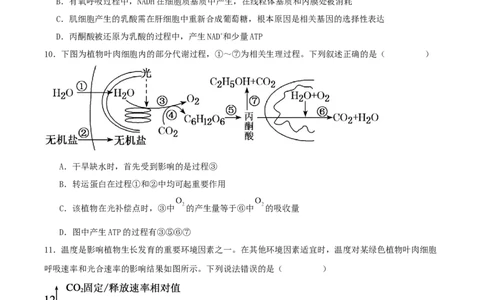 河南省顶级名校2025-2026学年高三上学期9月月考生物试卷（含答案）_2025年9月_250925河南省顶级名校2026届高三上学期9月月考试