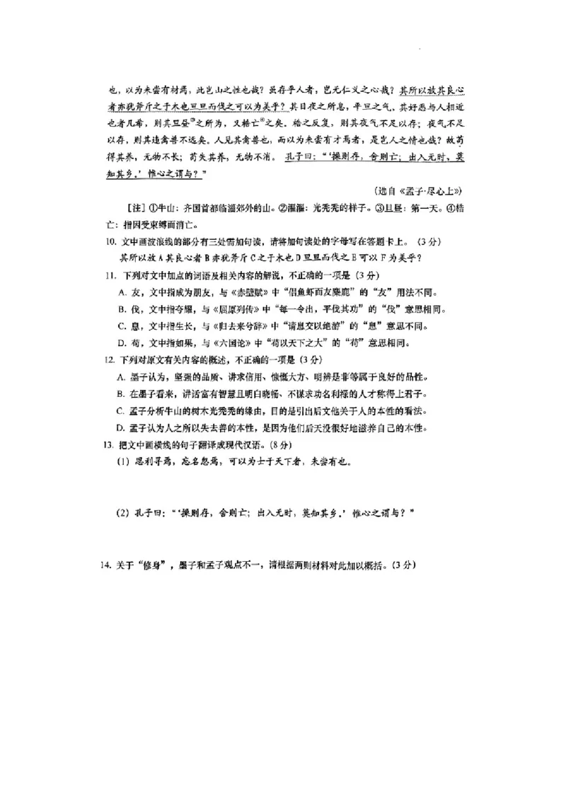 山东省青岛市2024-2025学年高三上学期期末考试语文试题+答案_2025年1月_250126山东省青岛市2025届高三1月期末考