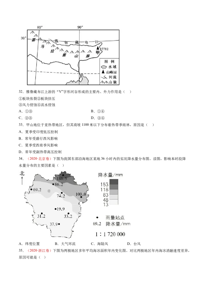专题04地球上的大气-十年（2014-2023）高考地理真题分项汇编（学生卷）_近10年高考真题汇编（必刷）_十年（2014-2024）高考地理真题分项汇编（全国通用）