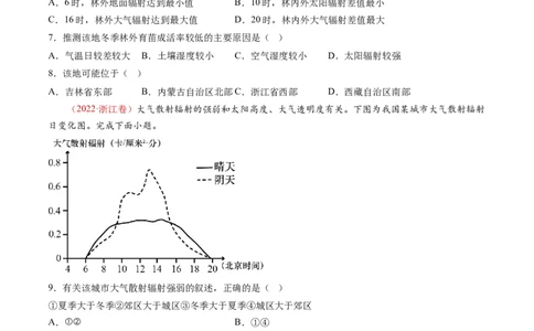 专题04地球上的大气-十年（2014-2023）高考地理真题分项汇编（学生卷）_近10年高考真题汇编（必刷）_十年（2014-2024）高考地理真题分项汇编（全国通用）