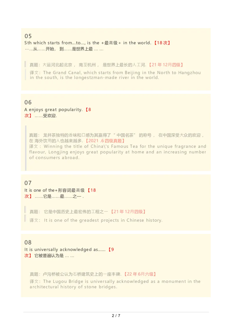 10翻译-30个四六级翻译高频必备句式_英语四六级整合_英语四六级真题版本二此版为主此文件夹会持续更新_四六级单词汇总_六级单词