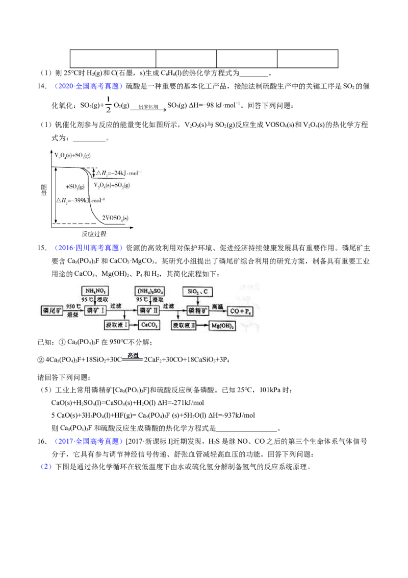 专题43热化学反应方程式书写（原卷卷）_近10年高考真题汇编（必刷）_十年（2014-2024）高考化学真题分项汇编（全国通用）_十年（2014-2023）高考化学真题分项汇编（全国通用）