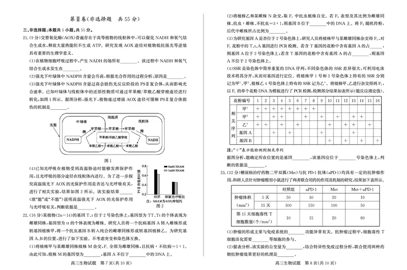山东省德州市2024-2025学年高三上学期1月期末考试生物_2025年1月_250117山东省德州市2024-2025学年高三上学期1月期末考试试题（全科）