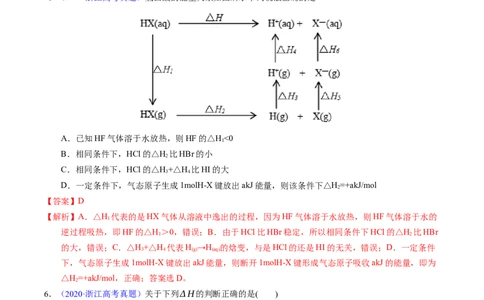 专题42反应热计算&mdash;&mdash;盖斯定律（解析卷）_近10年高考真题汇编（必刷）_十年（2014-2024）高考化学真题分项汇编（全国通用）_十年（2014-2023）高考化学真题分项汇编（全国通用）