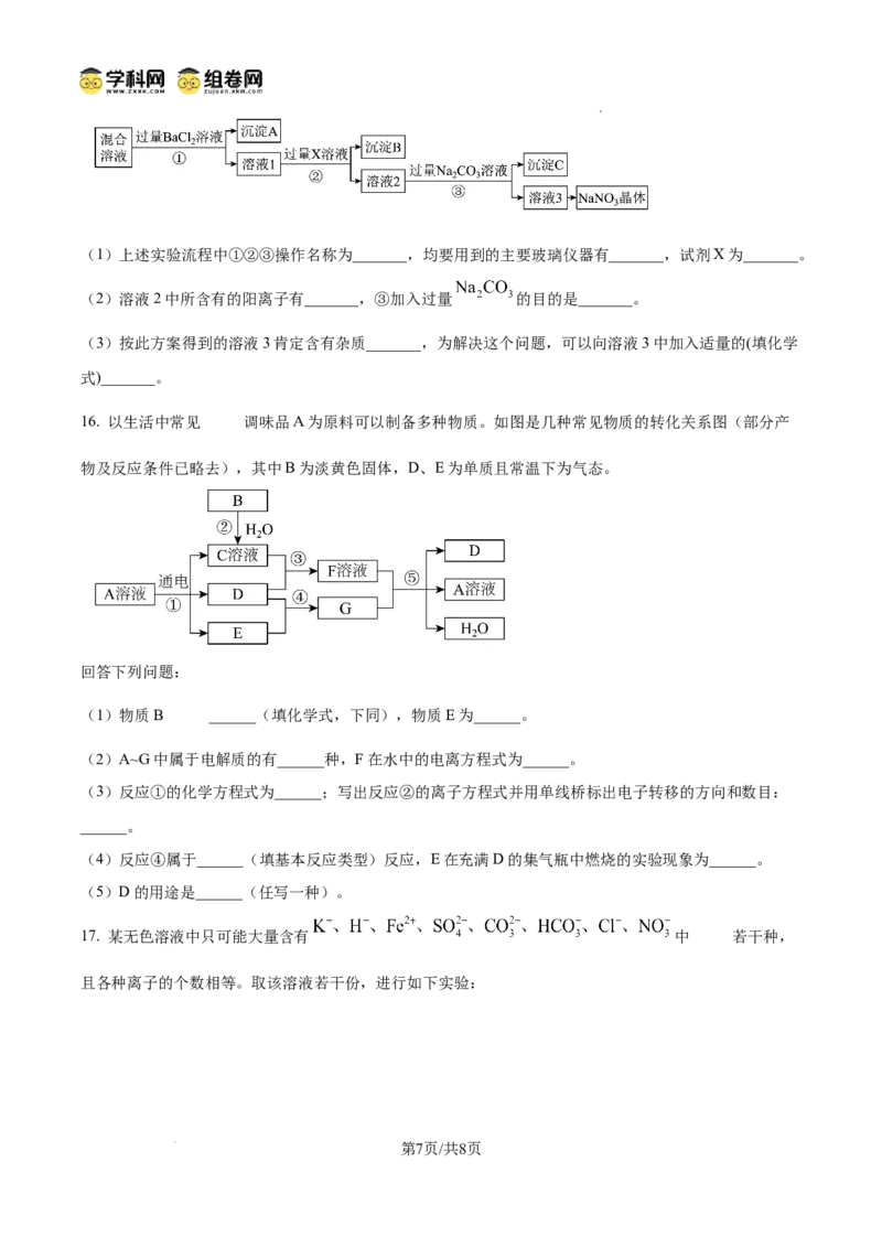 河南省信阳市淮滨县滨城高级中学2025-2026学年高三上学期9月月考化学_2025年10月_251006河南省信阳市淮滨县滨城高级中学2025-2026学年高三上学期9月月考